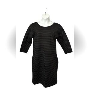 Camber & Grace, Chic Striped Dress with Pockets, Medium, Black & White
